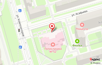 Городская поликлиника №52 на проспекте Просвещения на карте