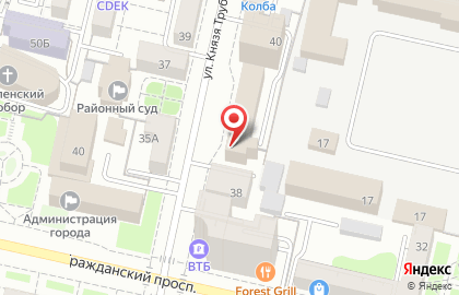 Кафе Глория на улице Князя Трубецкого на карте