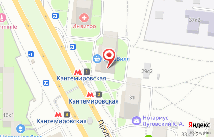 МОСКОВСКИЙ КРЕДИТНЫЙ БАНК, ОАО на Кантемировской на карте