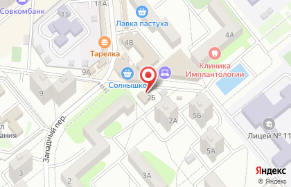 Магазин Южный двор в Западном переулке на карте
