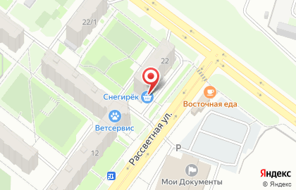 Продуктовый магазин Снегирек в Калининском районе на карте