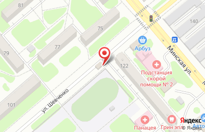 Киоск овощей и фруктов на улице Шевченко на карте