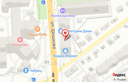 Магазина Glance.Market на улице Шишкова на карте