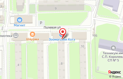 Зоомагазин Котэ на Полевой улице на карте