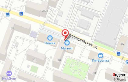 Супермаркет Магнит на Артиллерийской улице на карте