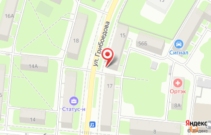 Торгово-монтажная компания Город мастеров на улице Грибоедова на карте