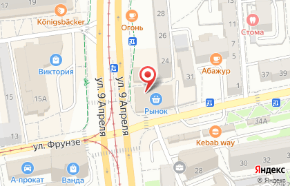 Магазин Русский хлеб на улице 9 Апреля на карте