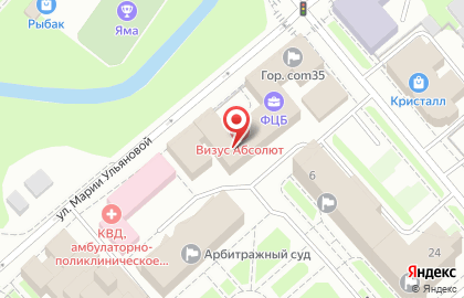 Глазная клиника Визус Абсолют на улице Марии Ульяновой на карте