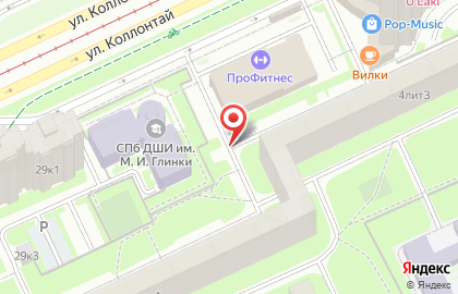 Шиномонтаж у Бума на улице Коллонтай на карте