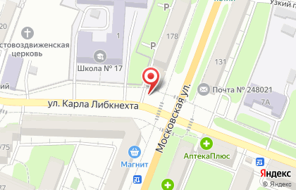 Киоск по продаже фруктов и овощей на Московской улице на карте