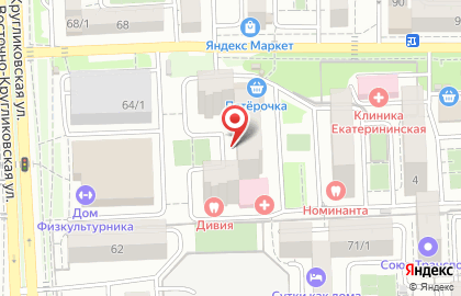 Супермаркет Пятёрочка на Восточно-Кругликовской улице на карте