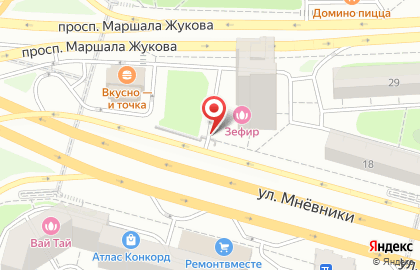 Парковка Гормост на проспекте Маршала Жукова на карте