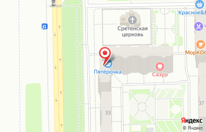 Супермаркет Пятёрочка на проспекте Анатолия Дериглазова на карте
