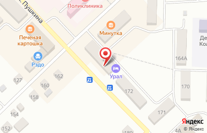 Гостиница Урал в Челябинске на карте