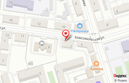 Продовольственный магазин Малинка на Комсомольской на карте