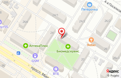 Парикмахерская Мандаринка в Советском округе на карте