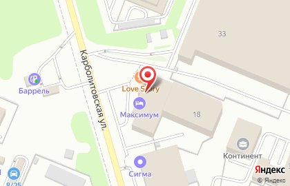 Ресторан Love Story на Карболитовской улице на карте
