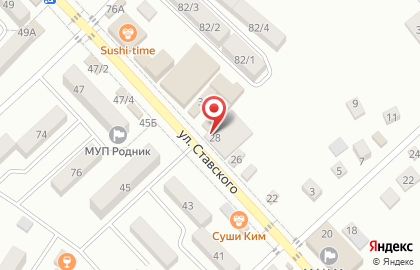 Мясной магазин Мясной пир на улице Ставского на карте