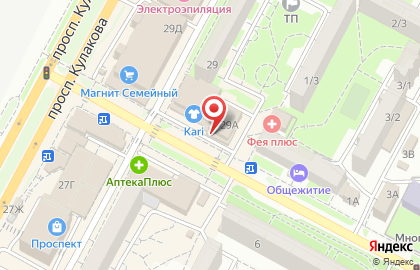 Магазин обуви и аксессуаров kari на проспекте Кулакова на карте