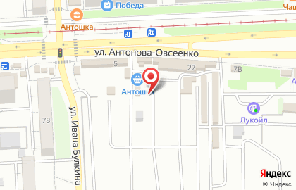 Киоск хлебобулочных изделий на улице Антонова-Овсеенко на карте
