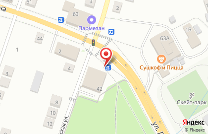 Супермаркет Пятёрочка на улице Ленина, 42 в Берёзовском на карте