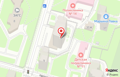 Автошкола Седан на Институтском проспекте на карте