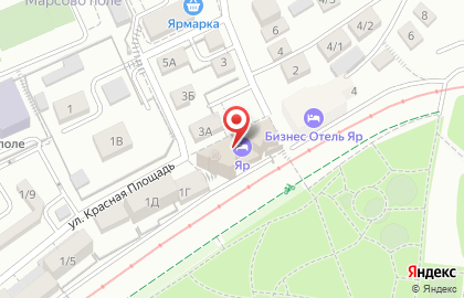 Гостиница Яр в Ленинском районе на карте