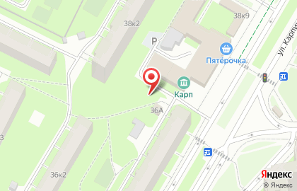 Киоск по ремонту обуви, Калининский район на улице Карпинского на карте
