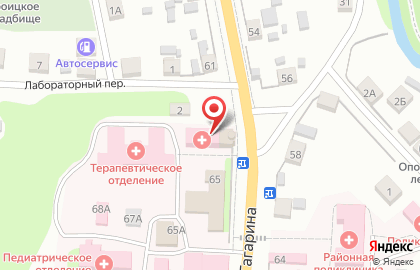 Опочецкая межрайонная больница на улице Гагарина на карте
