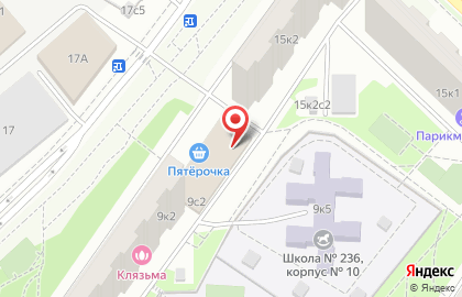 Киоск по продаже фруктов и овощей на Клязьминской улице на карте