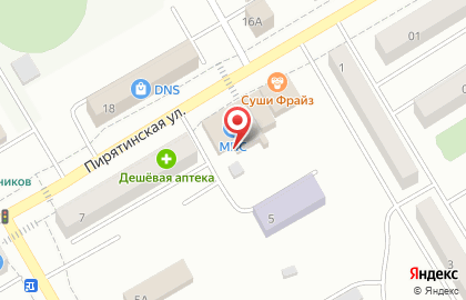 Евросеть на Пирятинской улице на карте