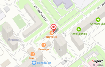 Киоск фастфудной продукции в Заволжском районе на карте
