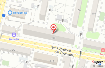 Магазин МИР АВТОАККУМУЛЯТОРОВ на улице Горького на карте