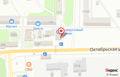 Магазин Мясной дом на Октябрьской улице на карте