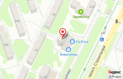 Ева на проспекте Строителей на карте