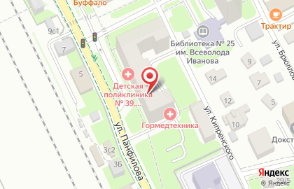 Детская городская поликлиника №39 на улице Панфилова на карте