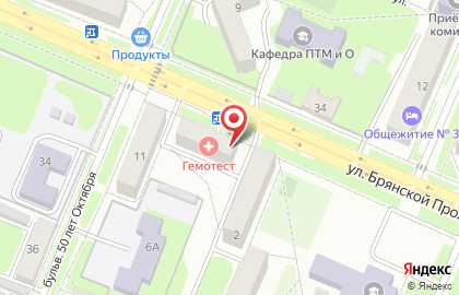 Аптека Азон Вита на улице Брянской Пролетарской Дивизии на карте