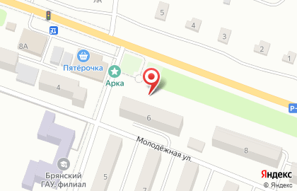 Общежитие на Молодёжной улице на карте