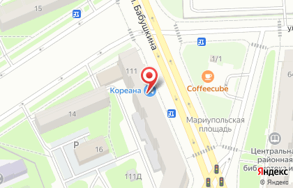 Кореана на улице Бабушкина на карте