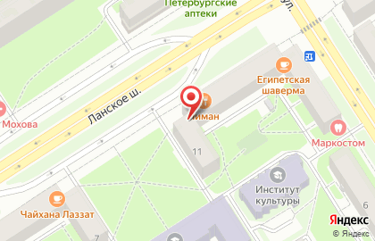 Зоомагазин Рыжий кот в Приморском районе на карте