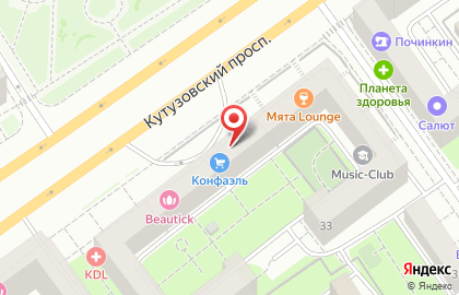 Кафе-бутик Конфаэль на Кутузовском проспекте на карте