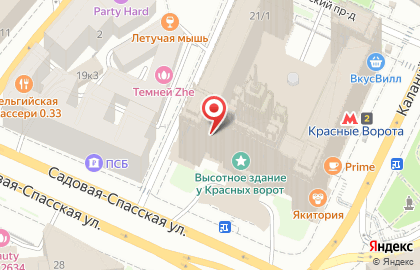 ОАО Банкомат, АКБ Банк Москвы на Садовой-Спасской улице на карте