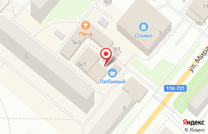 Продовольственный магазин Ильинское 95 на улице Мира в Новодвинске на карте