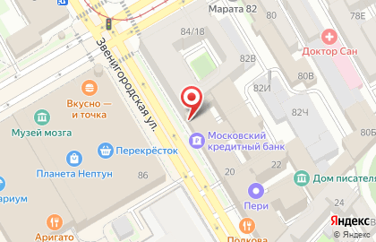 Московский кредитный банк на метро Звенигородская на карте