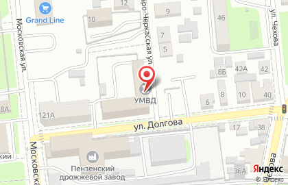 Управление МВД России по г. Пензе в Железнодорожном районе на карте