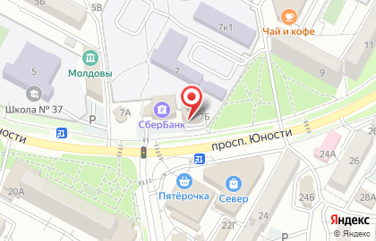 Банкомат Возрождение на проспекте Юности на карте