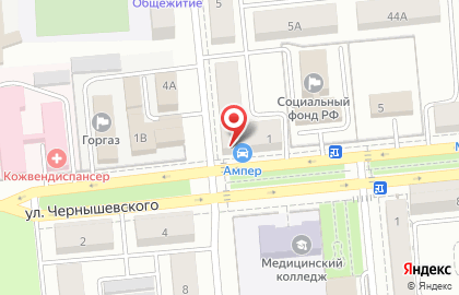 Магазин автотоваров Актис Ампер на улице Чернышевского в Новокуйбышевске на карте