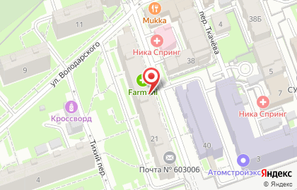 Продуктовый магазин Крестьянский двор в Нижегородском районе на карте