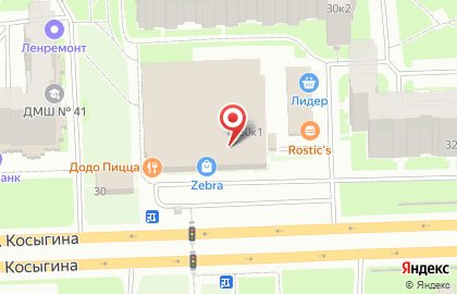 Зебра на проспекте Косыгина на карте
