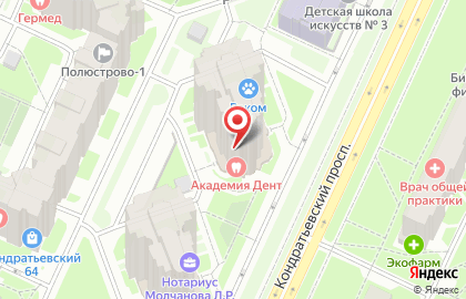 Ветеринарная офтальмологическая клиника RECOM на Кондратьевском проспекте на карте